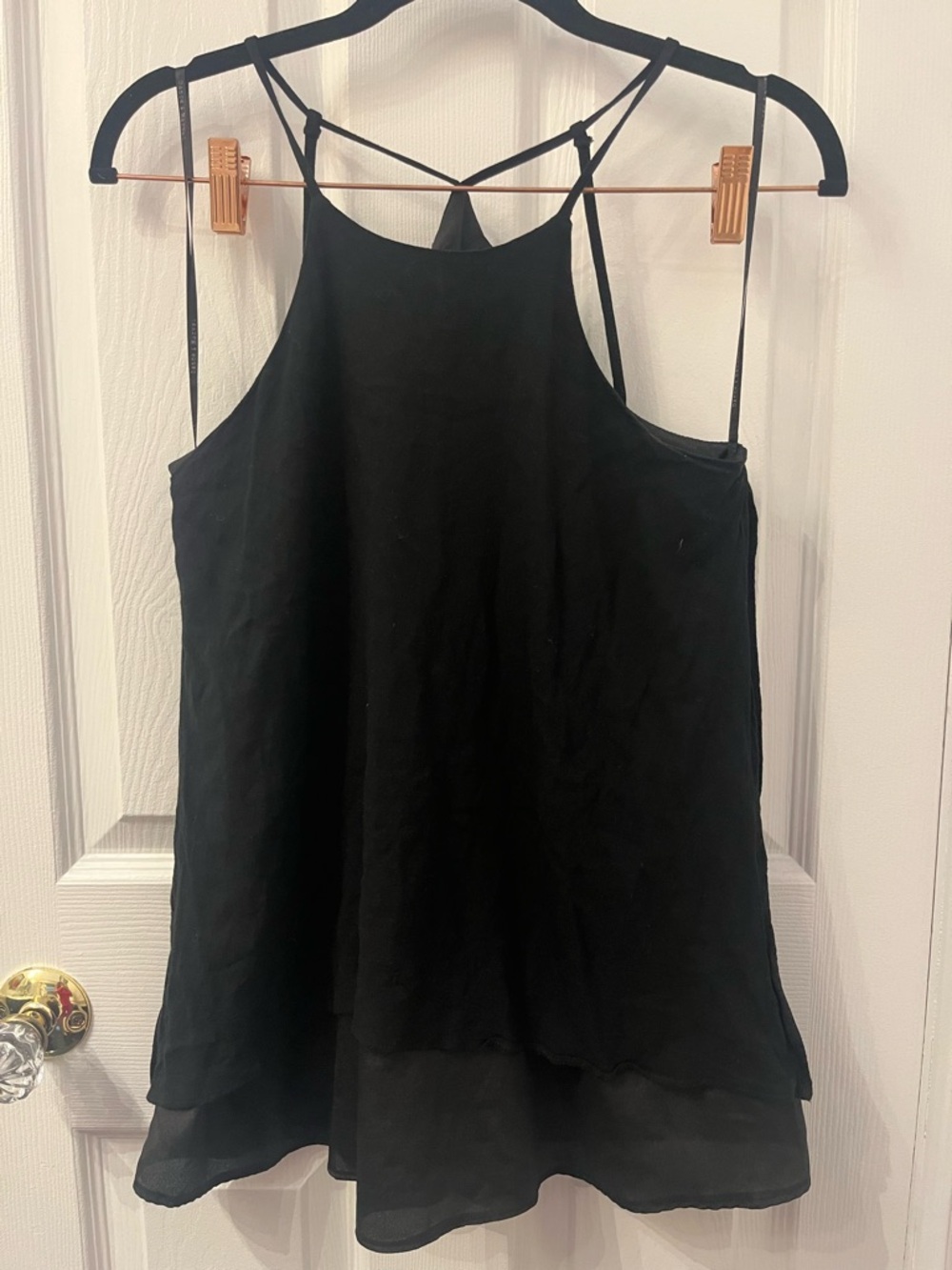 Dance & Marvel Black Sleeveless Layered Halter Top - Women